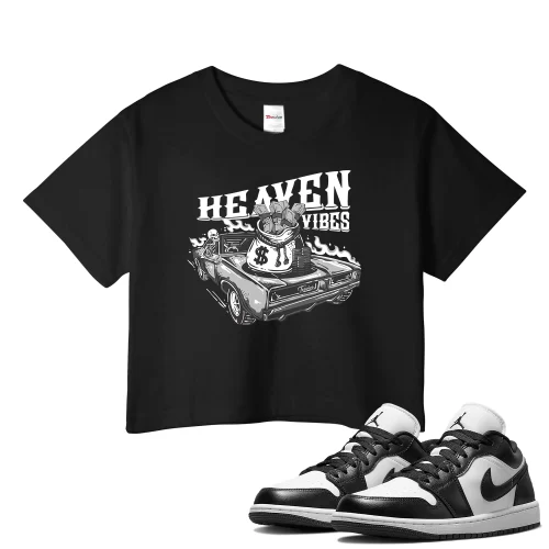 TeeVivo Crop Top Match Air Jordan 1 Low Panda Heaven vibes – Air Jordan 1 Crop Top, AJ1 Crop Top