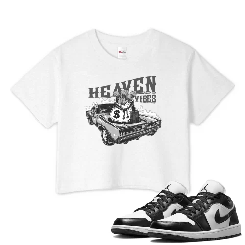TeeVivo Crop Top Match Air Jordan 1 Low Panda Heaven vibes – Air Jordan 1 Crop Top, AJ1 Crop Top