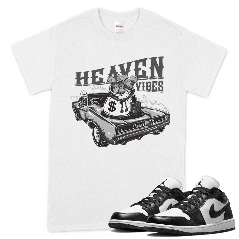 TeeVivo T-Shirt Match Air Jordan 1 Low Panda Heaven vibes – Air Jordan 1 Shirt, AJ1 Shirt