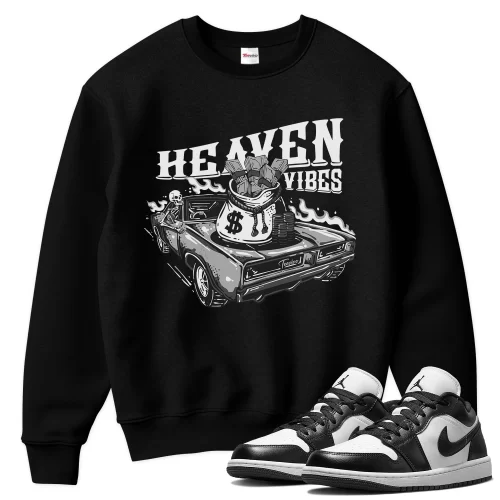 TeeVivo Sweatshirt Match Air Jordan 1 Low Panda Heaven vibes – Air Jordan 1 Sweatshirt, AJ1 Sweatshirt