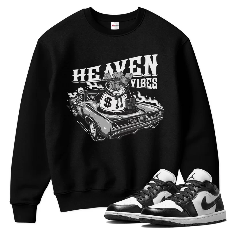 TeeVivo Sweatshirt Match Air Jordan 1 Low Panda Heaven vibes – Air Jordan 1 Sweatshirt, AJ1 Sweatshirt