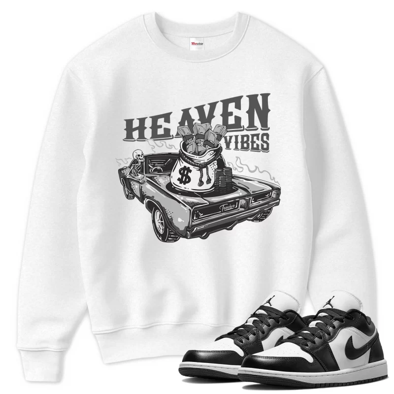 TeeVivo Sweatshirt Match Air Jordan 1 Low Panda Heaven vibes – Air Jordan 1 Sweatshirt, AJ1 Sweatshirt