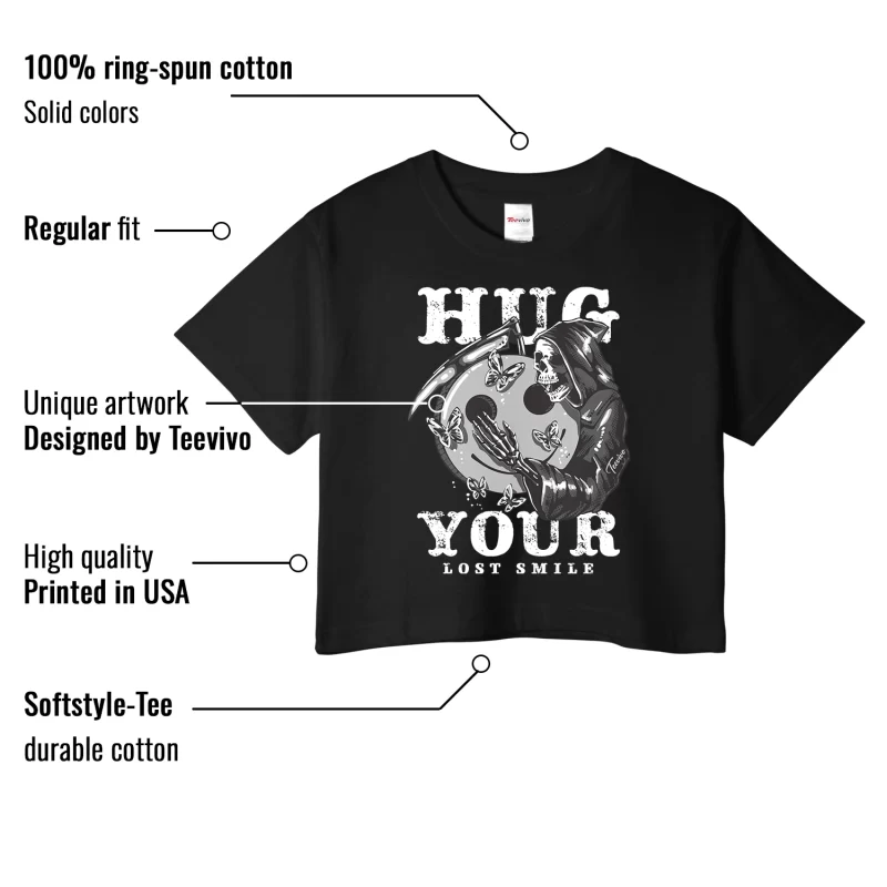 TeeVivo Crop Top Match Air Jordan 1 Low Panda Hug your lost smile – Air Jordan 1 Crop Top, AJ1 Crop Top