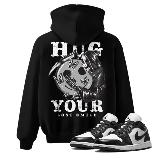 TeeVivo Hoodie Match Air Jordan 1 Low Panda Hug your lost smile – Air Jordan 1 Hoodie, AJ1 Hoodie