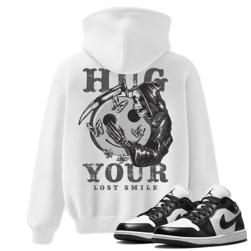 TeeVivo Hoodie Match Air Jordan 1 Low Panda Hug your lost smile – Air Jordan 1 Hoodie, AJ1 Hoodie