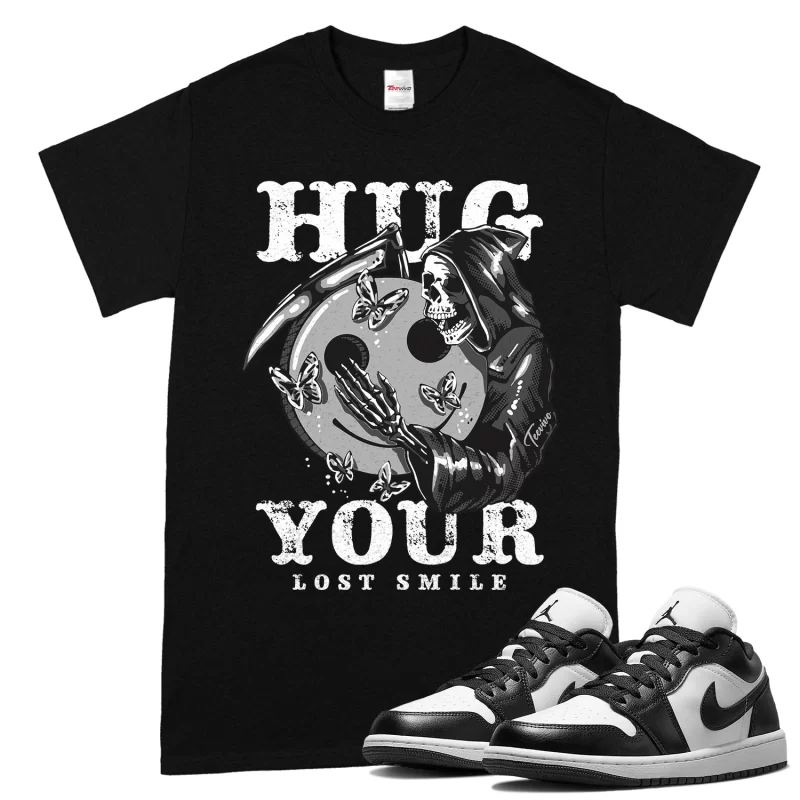 TeeVivo T-Shirt Match Air Jordan 1 Low Panda Hug your lost smile – Air Jordan 1 Shirt, AJ1 Shirt
