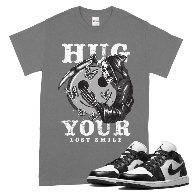 TeeVivo T-Shirt Match Air Jordan 1 Low Panda Hug your lost smile – Air Jordan 1 Shirt, AJ1 Shirt