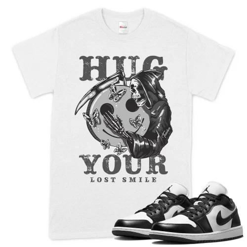 TeeVivo T-Shirt Match Air Jordan 1 Low Panda Hug your lost smile – Air Jordan 1 Shirt, AJ1 Shirt