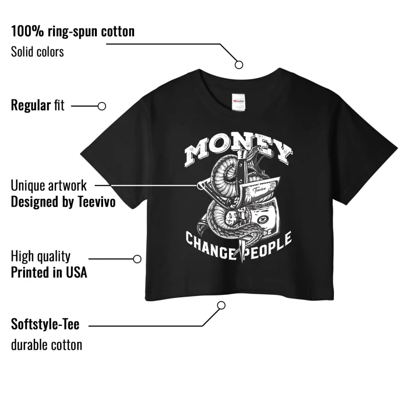 TeeVivo Crop Top Match Air Jordan 1 Low Panda Money change people – Air Jordan 1 Crop Top, AJ1 Crop Top