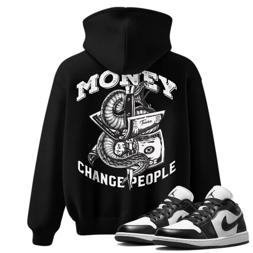 TeeVivo Hoodie Match Air Jordan 1 Low Panda Money change people – Air Jordan 1 Hoodie, AJ1 Hoodie