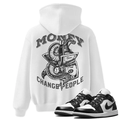 TeeVivo Hoodie Match Air Jordan 1 Low Panda Money change people – Air Jordan 1 Hoodie, AJ1 Hoodie