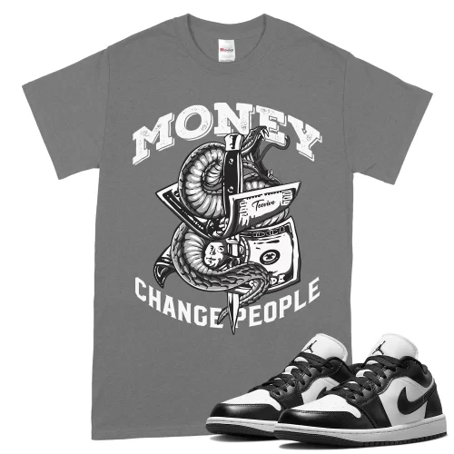 TeeVivo T-Shirt Match Air Jordan 1 Low Panda Money change people – Air Jordan 1 Shirt, AJ1 Shirt