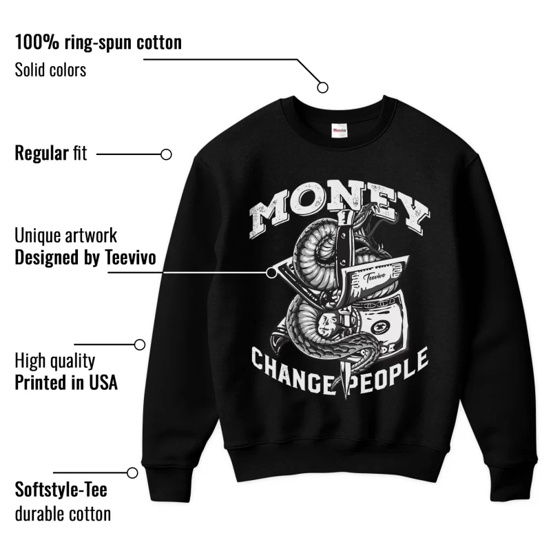 TeeVivo Sweatshirt Match Air Jordan 1 Low Panda Money change people – Air Jordan 1 Sweatshirt, AJ1 Sweatshirt