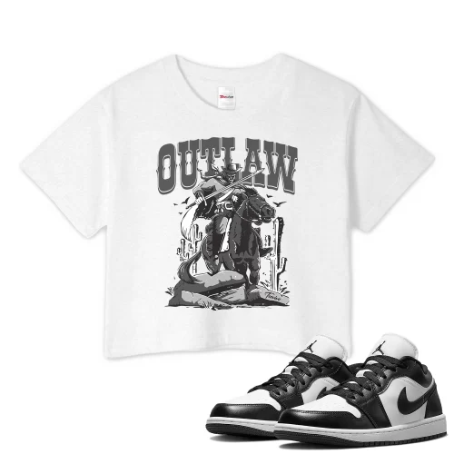 TeeVivo Crop Top Match Air Jordan 1 Low Panda Outlaw – Air Jordan 1 Crop Top, AJ1 Crop Top