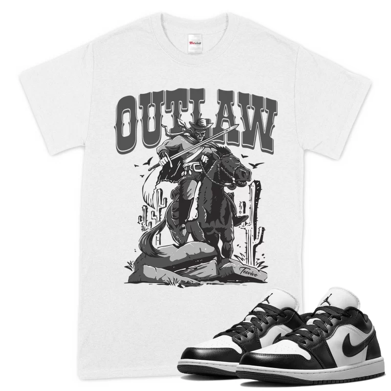 TeeVivo T-Shirt Match Air Jordan 1 Low Panda Outlaw – Air Jordan 1 Shirt, AJ1 Shirt