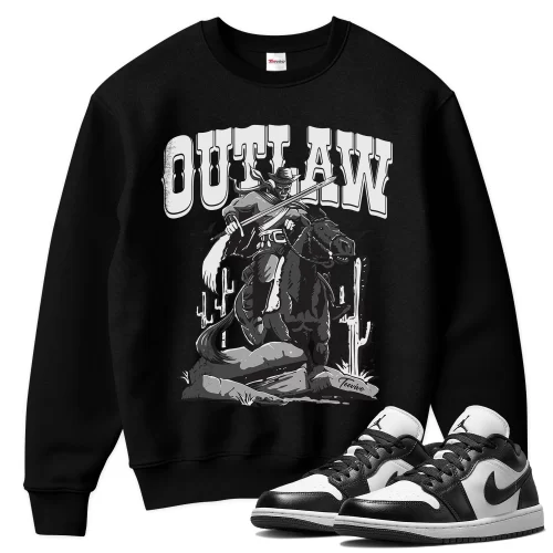 TeeVivo Sweatshirt Match Air Jordan 1 Low Panda Outlaw – Air Jordan 1 Sweatshirt, AJ1 Sweatshirt