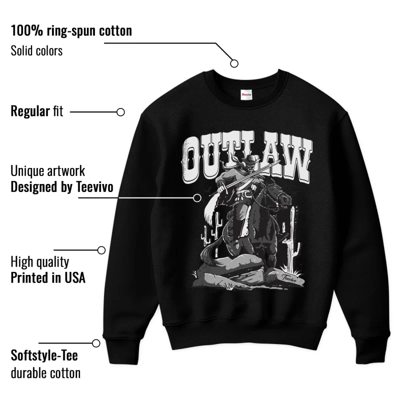 TeeVivo Sweatshirt Match Air Jordan 1 Low Panda Outlaw – Air Jordan 1 Sweatshirt, AJ1 Sweatshirt