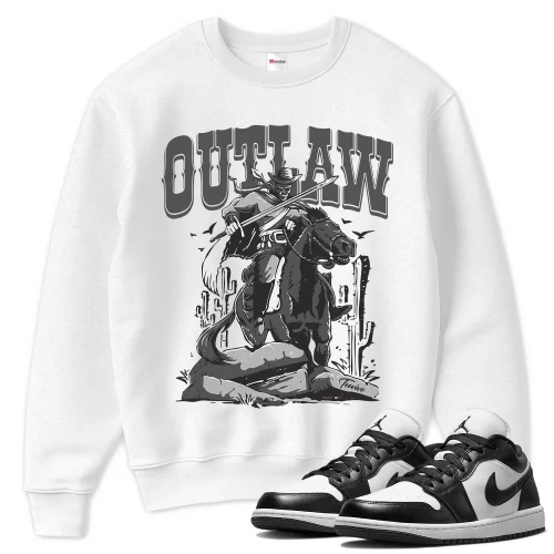 TeeVivo Sweatshirt Match Air Jordan 1 Low Panda Outlaw – Air Jordan 1 Sweatshirt, AJ1 Sweatshirt