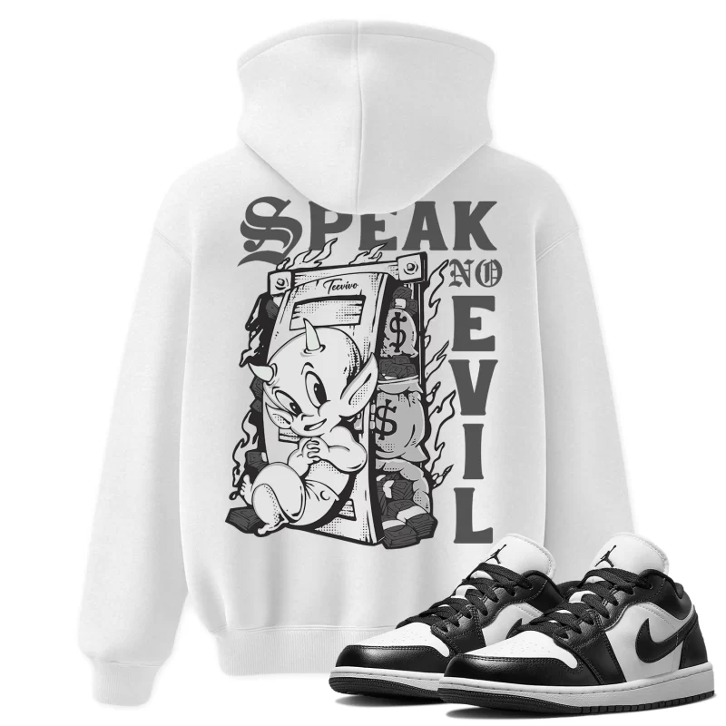TeeVivo Hoodie Match Air Jordan 1 Low Panda Speak no evil – Air Jordan 1 Hoodie, AJ1 Hoodie