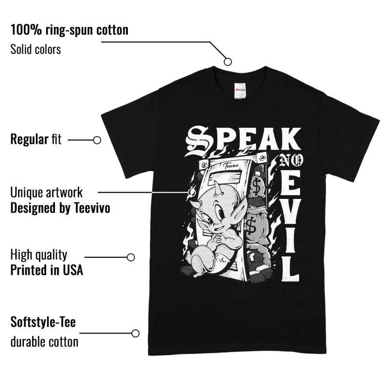 TeeVivo T-Shirt Match Air Jordan 1 Low Panda Speak no evil – Air Jordan 1 Shirt, AJ1 Shirt
