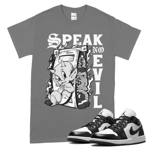 TeeVivo T-Shirt Match Air Jordan 1 Low Panda Speak no evil – Air Jordan 1 Shirt, AJ1 Shirt