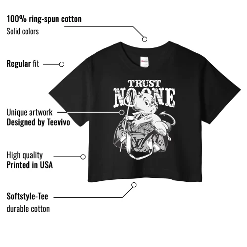 TeeVivo Crop Top Match Air Jordan 1 Low Panda Trust no one – Air Jordan 1 Crop Top, AJ1 Crop Top