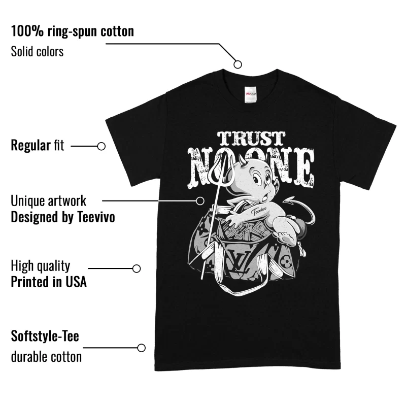 TeeVivo T-Shirt Match Air Jordan 1 Low Panda Trust no one – Air Jordan 1 Shirt, AJ1 Shirt