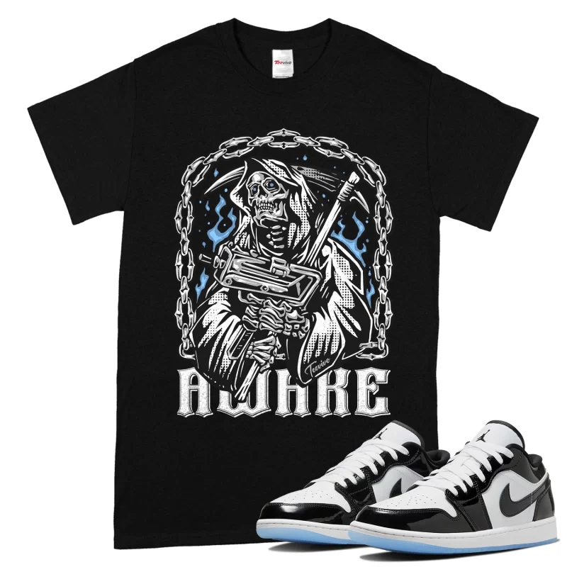 TeeVivo T-Shirt Match Air Jordan 1 Low SE Concord Awake – Air Jordan 1 Shirt, AJ1 Shirt
