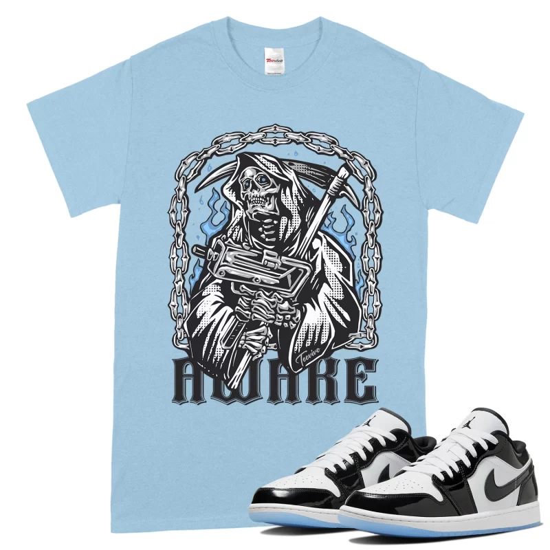 TeeVivo T-Shirt Match Air Jordan 1 Low SE Concord Awake – Air Jordan 1 Shirt, AJ1 Shirt