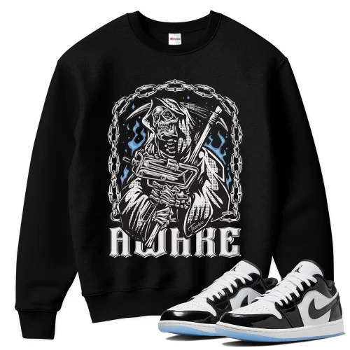 TeeVivo Sweatshirt Match Air Jordan 1 Low SE Concord Awake – Air Jordan 1 Sweatshirt, AJ1 Sweatshirt