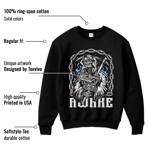 TeeVivo Sweatshirt Match Air Jordan 1 Low SE Concord Awake – Air Jordan 1 Sweatshirt, AJ1 Sweatshirt