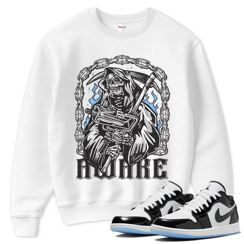 TeeVivo Sweatshirt Match Air Jordan 1 Low SE Concord Awake – Air Jordan 1 Sweatshirt, AJ1 Sweatshirt