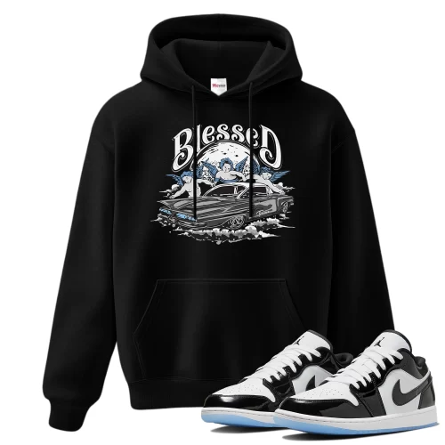 TeeVivo Hoodie Match Air Jordan 1 Low SE Concord Blessed – Air Jordan 1 Hoodie, AJ1 Hoodie