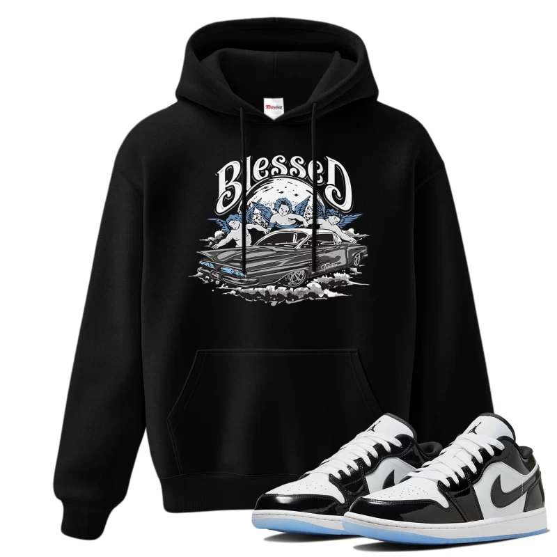 TeeVivo Hoodie Match Air Jordan 1 Low SE Concord Blessed – Air Jordan 1 Hoodie, AJ1 Hoodie