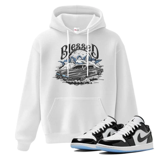 TeeVivo Hoodie Match Air Jordan 1 Low SE Concord Blessed – Air Jordan 1 Hoodie, AJ1 Hoodie