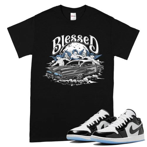 TeeVivo T-Shirt Match Air Jordan 1 Low SE Concord Blessed – Air Jordan 1 Shirt, AJ1 Shirt