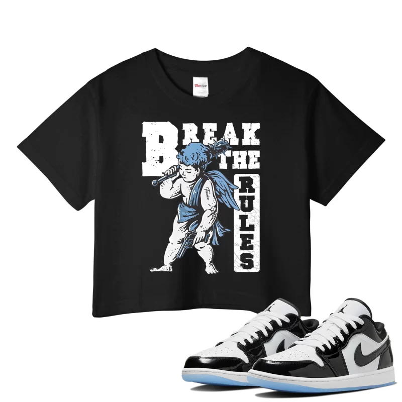 TeeVivo Crop Top Match Air Jordan 1 Low SE Concord Break the rules – Air Jordan 1 Crop Top, AJ1 Crop Top