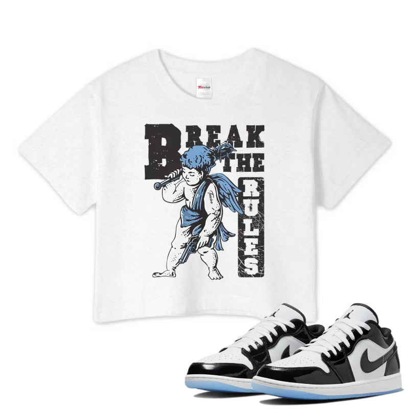 TeeVivo Crop Top Match Air Jordan 1 Low SE Concord Break the rules – Air Jordan 1 Crop Top, AJ1 Crop Top