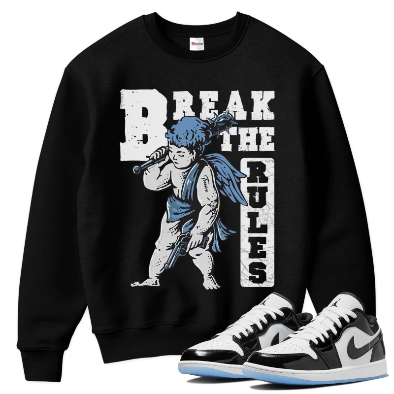 TeeVivo Sweatshirt Match Air Jordan 1 Low SE Concord Break the rules – Air Jordan 1 Sweatshirt, AJ1 Sweatshirt