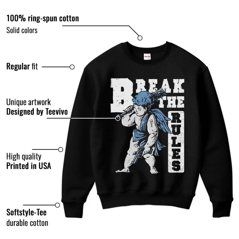 TeeVivo Sweatshirt Match Air Jordan 1 Low SE Concord Break the rules – Air Jordan 1 Sweatshirt, AJ1 Sweatshirt