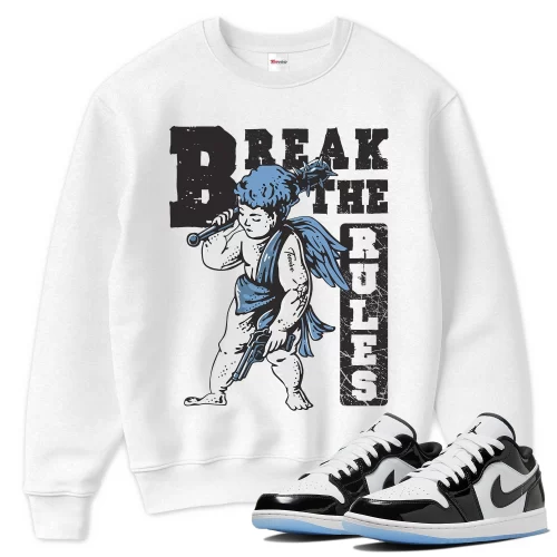 TeeVivo Sweatshirt Match Air Jordan 1 Low SE Concord Break the rules – Air Jordan 1 Sweatshirt, AJ1 Sweatshirt