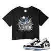 TeeVivo Crop Top Match Air Jordan 1 Low SE Concord Burning the ground – Air Jordan 1 Crop Top, AJ1 Crop Top