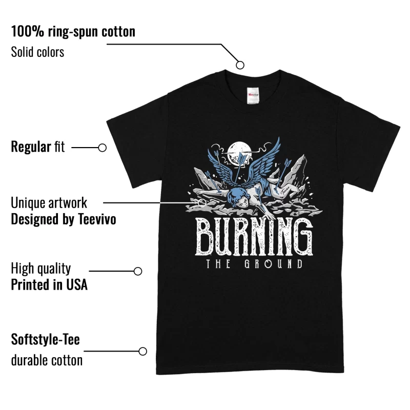 TeeVivo T-Shirt Match Air Jordan 1 Low SE Concord Burning the ground – Air Jordan 1 Shirt, AJ1 Shirt