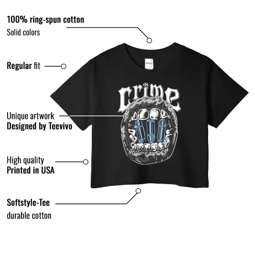 TeeVivo Crop Top Match Air Jordan 1 Low SE Concord Crime – Air Jordan 1 Crop Top, AJ1 Crop Top