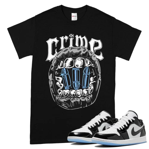 TeeVivo T-Shirt Match Air Jordan 1 Low SE Concord Crime – Air Jordan 1 Shirt, AJ1 Shirt