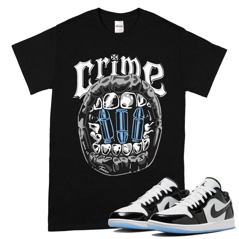 TeeVivo T-Shirt Match Air Jordan 1 Low SE Concord Crime – Air Jordan 1 Shirt, AJ1 Shirt