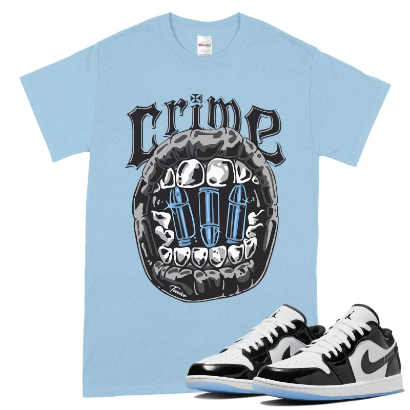 TeeVivo T-Shirt Match Air Jordan 1 Low SE Concord Crime – Air Jordan 1 Shirt, AJ1 Shirt