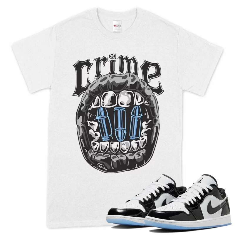 TeeVivo T-Shirt Match Air Jordan 1 Low SE Concord Crime – Air Jordan 1 Shirt, AJ1 Shirt