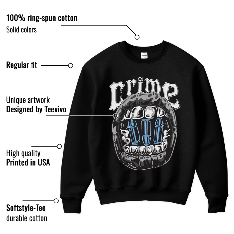 TeeVivo Sweatshirt Match Air Jordan 1 Low SE Concord Crime – Air Jordan 1 Sweatshirt, AJ1 Sweatshirt