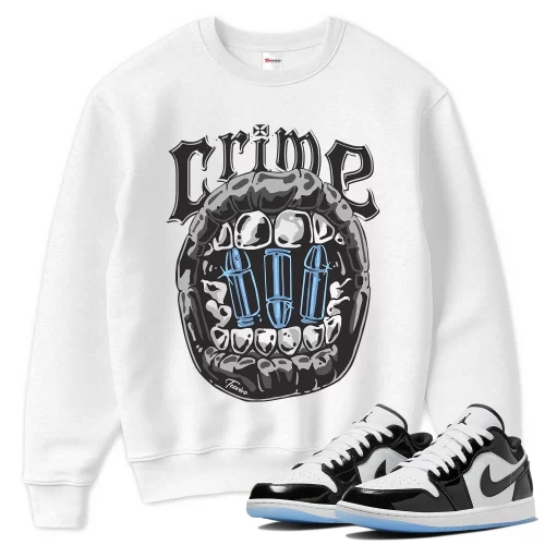 TeeVivo Sweatshirt Match Air Jordan 1 Low SE Concord Crime – Air Jordan 1 Sweatshirt, AJ1 Sweatshirt